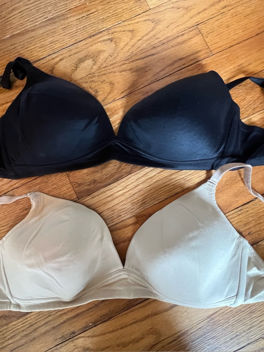 A Pea in the Pod Motherhood Maternity T-Shirt Bras in Black and Nude